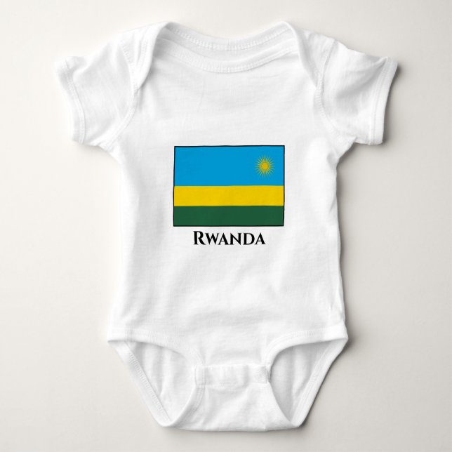 Rwanda Flag Baby Bodysuit (Front)