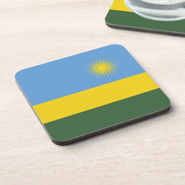 Rwanda flag beverage coaster (Left Side)