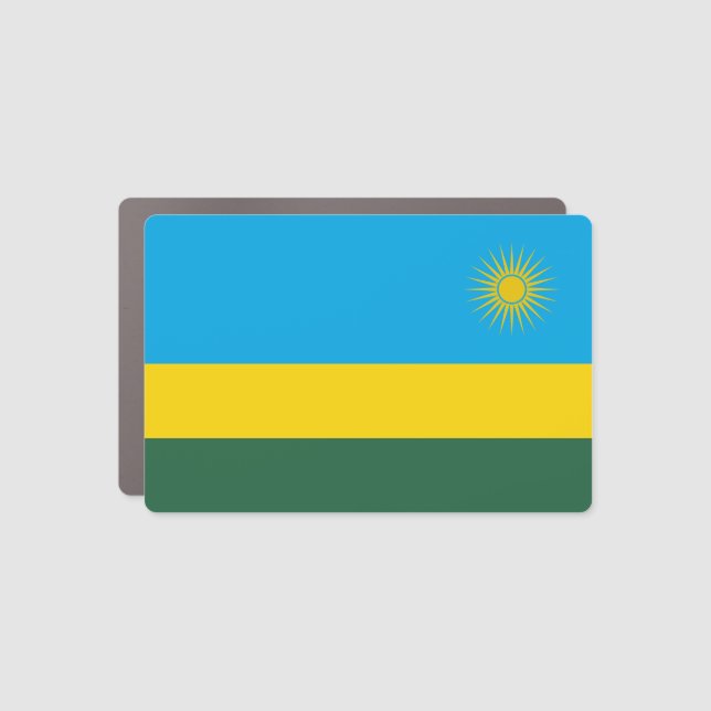 Rwanda Flag Car Magnet (Front)