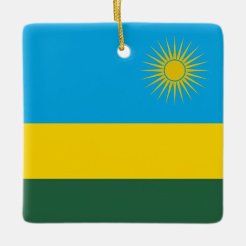 Rwanda Flag  Ceramic Ornament