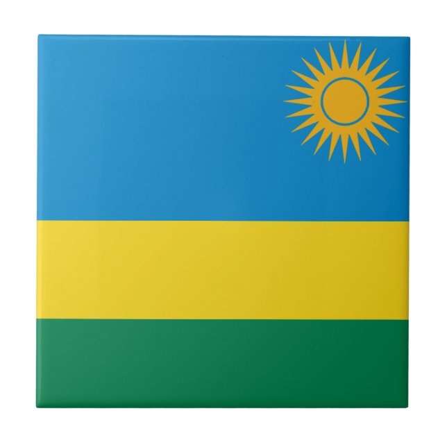 Rwanda Flag Ceramic Tile (Front)