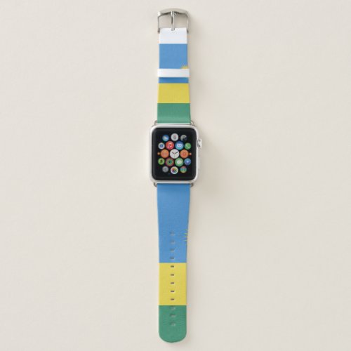 Rwanda Flag Emblem Apple Watch Band