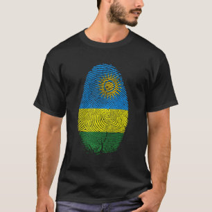 Rwanda Flag Fingerprint It Is In My Dna For Rwanda T-Shirt
