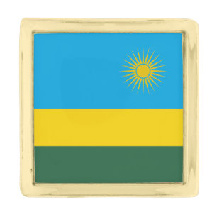 Rwanda Flag Gold Finish Lapel Pin