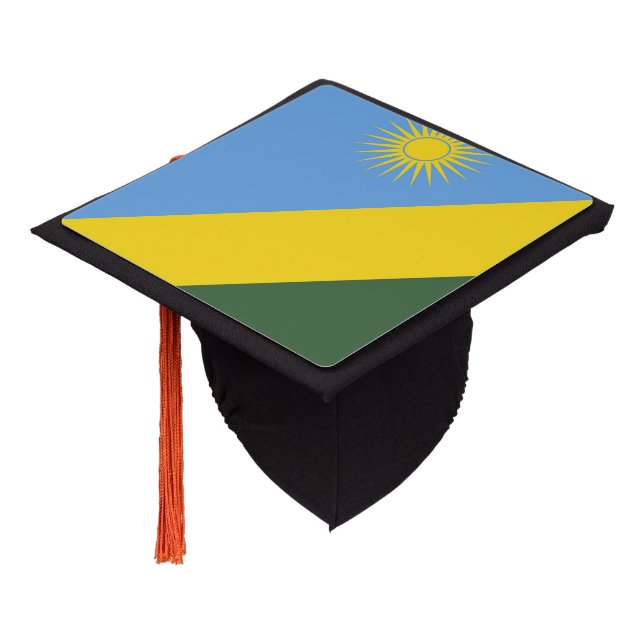 Rwanda flag graduation cap topper (Angled)
