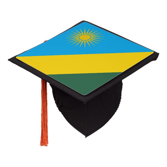 Rwanda Flag Graduation Cap Topper (Angled)