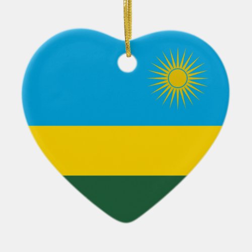 Rwanda Flag Heart Ornament