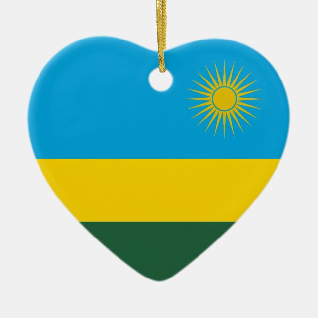 Rwanda Flag Heart Ornament (Front)