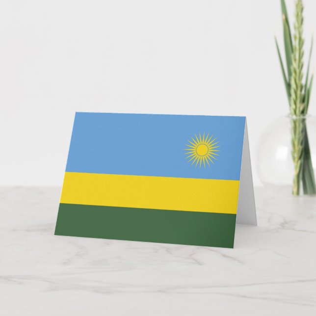 Rwanda flag letterpress thank you card (Front)