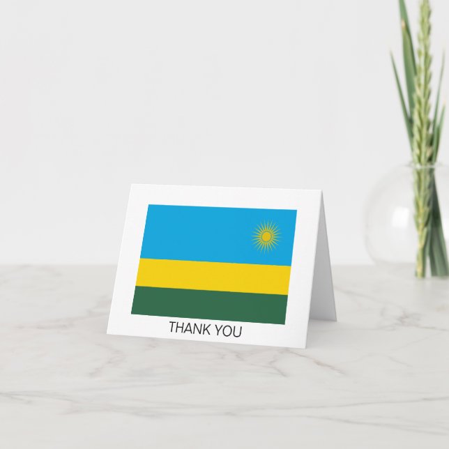 Rwanda Flag Letterpress Thank You Card (Front)