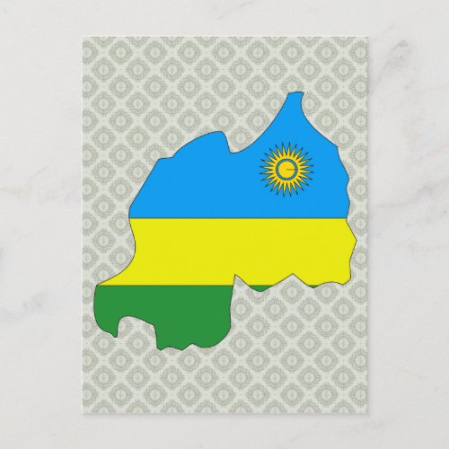 Rwanda Flag Map full size Postcard