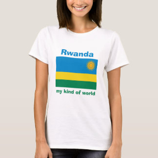 Rwanda Flag + Map + Text T-Shirt