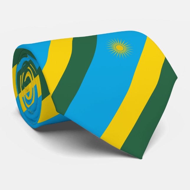 Rwanda Flag Neck Tie (Rolled)