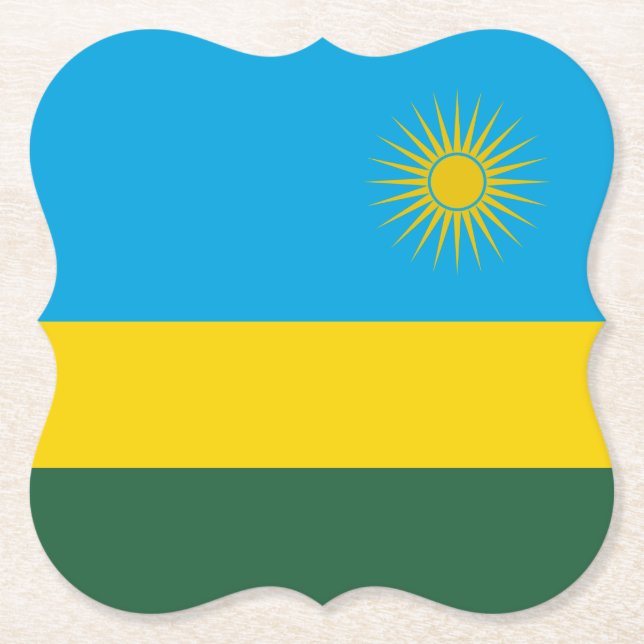 Rwanda Flag Paper Coaster (Front)