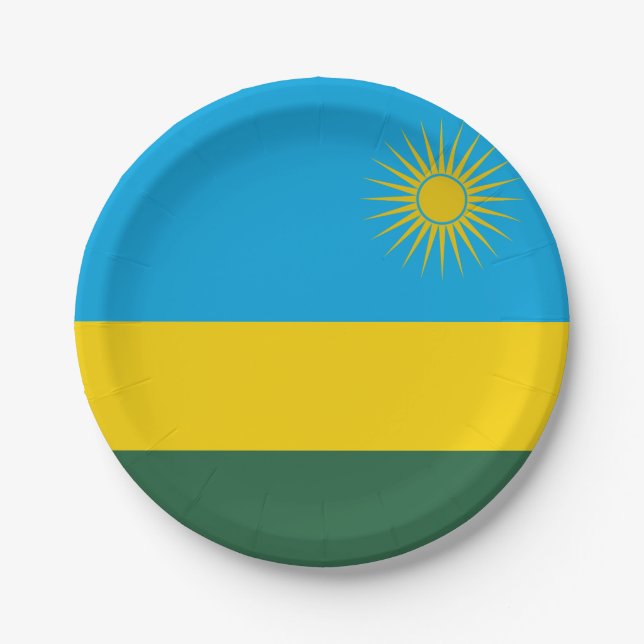 Rwanda Flag Paper Plates (Front)