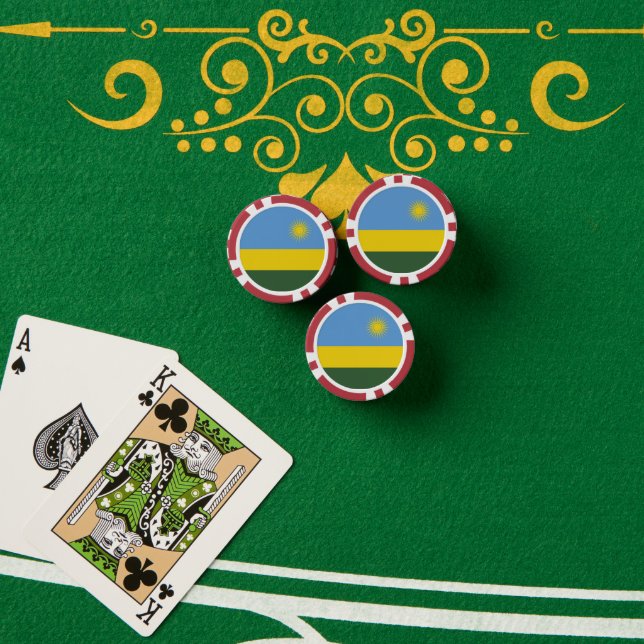 Rwanda flag poker chips (Poker Table (Stack))