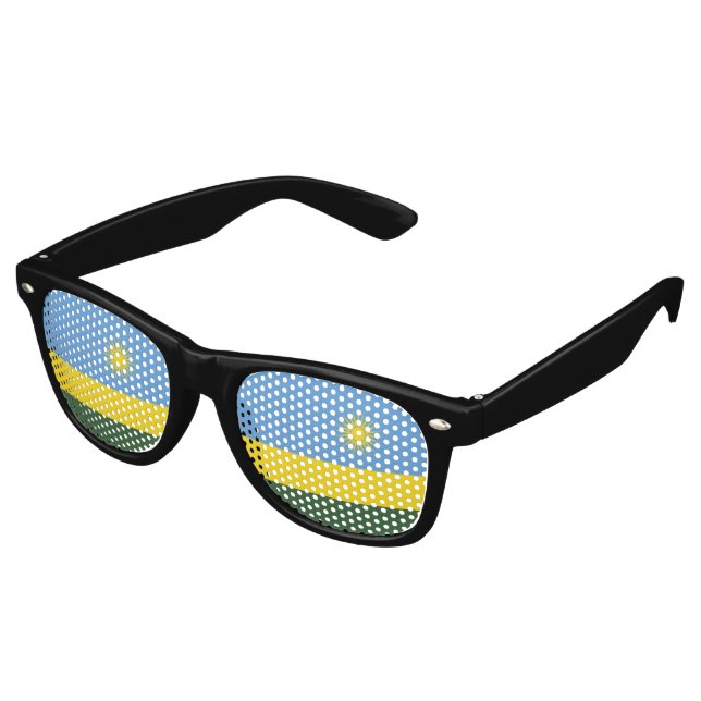 Rwanda flag retro sunglasses (Angled)