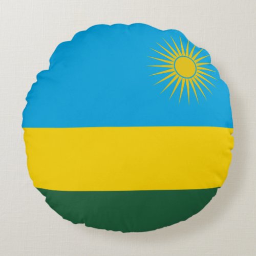 Rwanda Flag Round Pillow