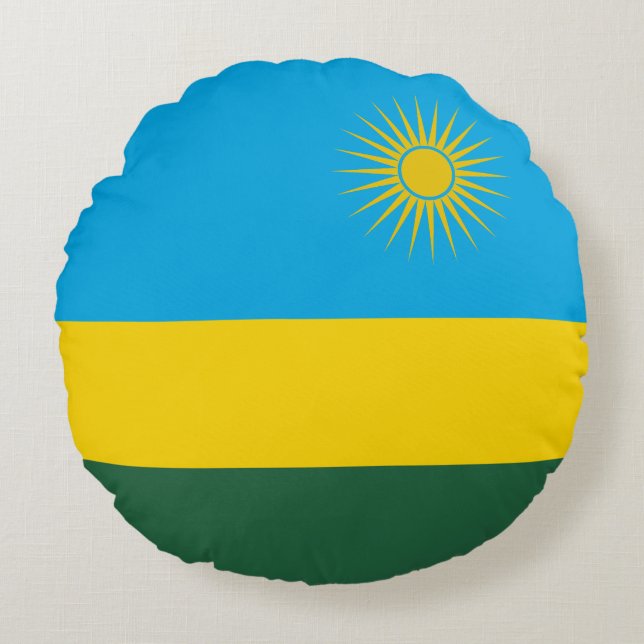 Rwanda Flag Round Pillow (Front)