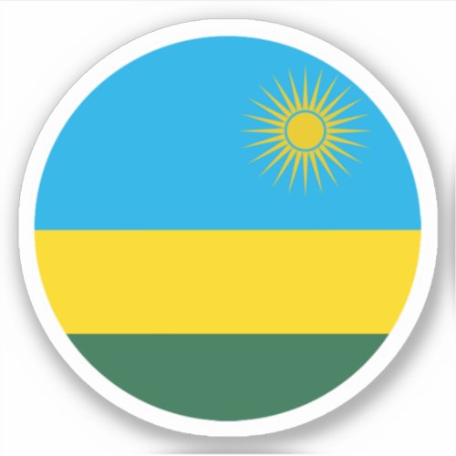 Rwanda Flag Round Sticker