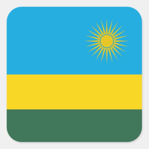 Rwanda Flag Square Sticker