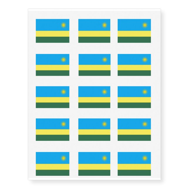 Rwanda Flag Temporary Tattoos (Front)