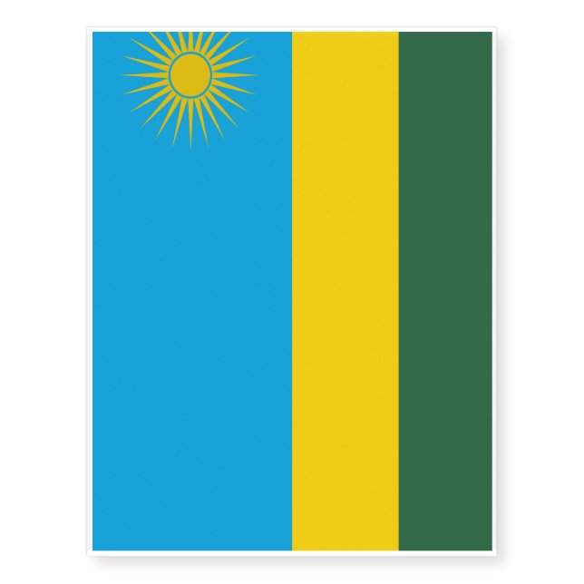 Rwanda Flag Temporary Tattoos (Front)