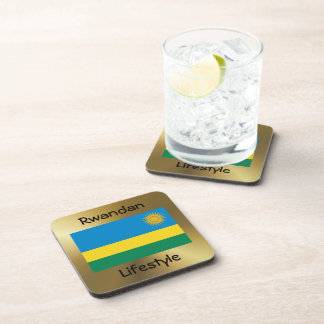 Rwanda Flag+Text Coaster