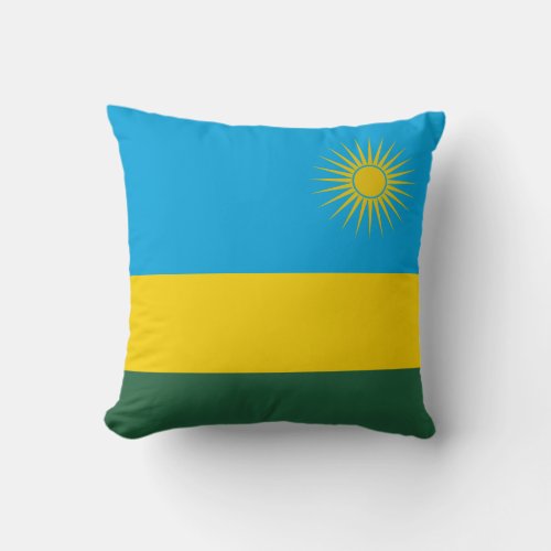 Rwanda Flag Throw Pillow