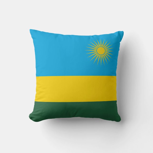 Rwanda Flag Throw Pillow (Front)