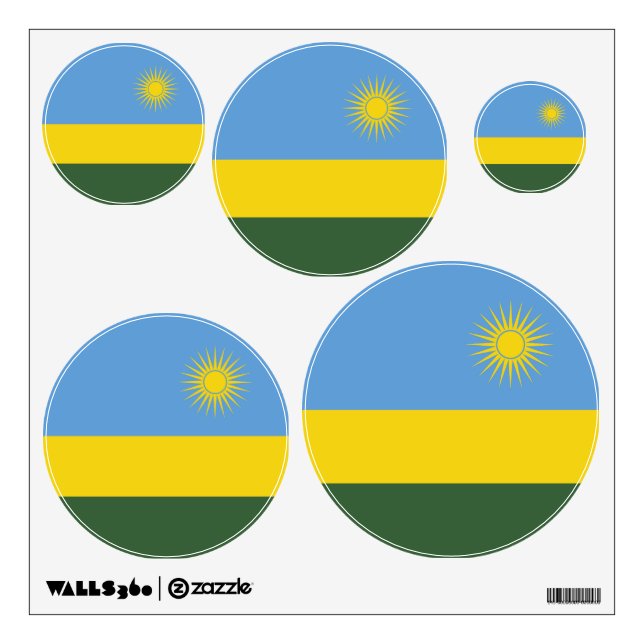Rwanda flag wall decal (Front)