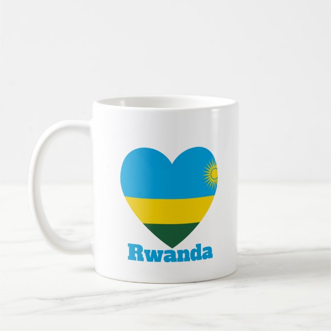 Rwanda Heart Flag Coffee Mug (Left)