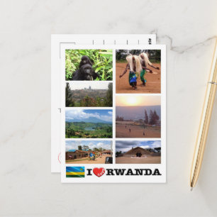 Rwanda - I Love - Postcard