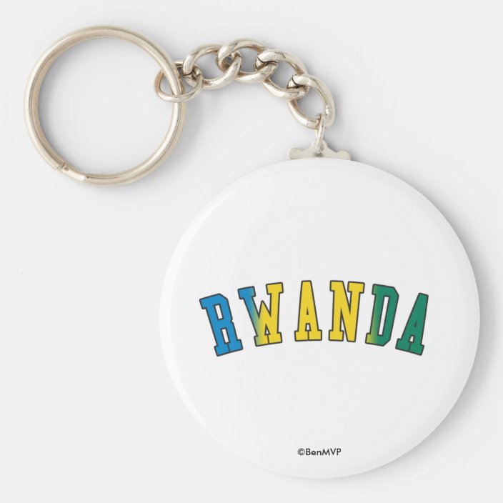 Rwanda in National Flag Colors Key Chain