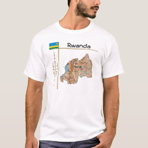 Rwanda Map + Flag + Title T-Shirt