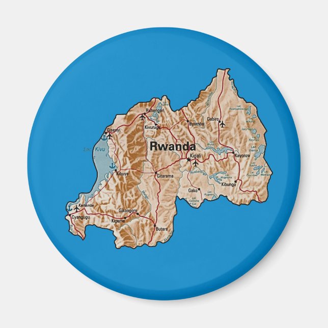 Rwanda Map Magnet (Front)