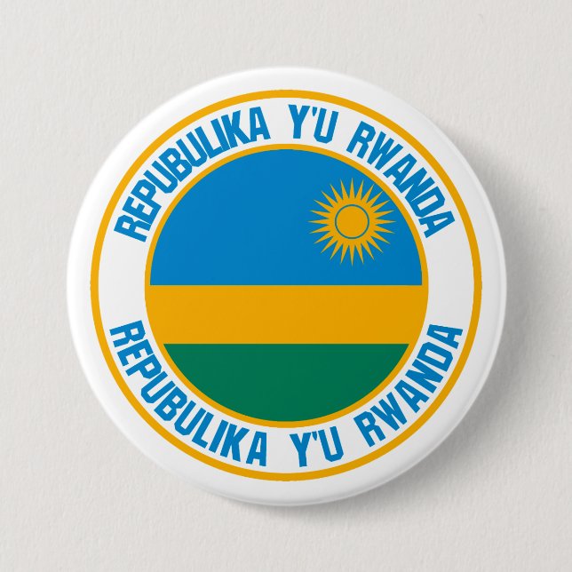 Rwanda Round Emblem Button (Front)