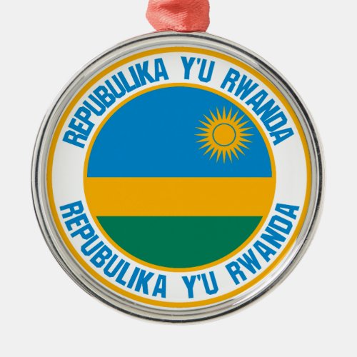 Rwanda Round Emblem Metal Ornament