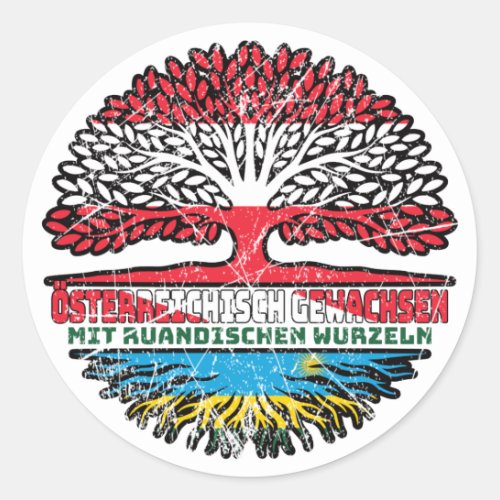 Rwanda Rwanda sterreichisch sterreich Baum Classic Round Sticker