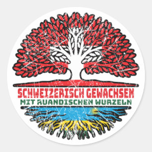 Rwanda Rwanda Schweizer Schweiz Baum Wurzel Classic Round Sticker