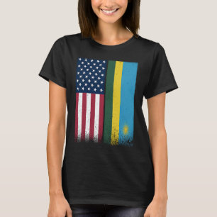 Rwanda Rwandan American Flags Proud USA Rwanda T-Shirt