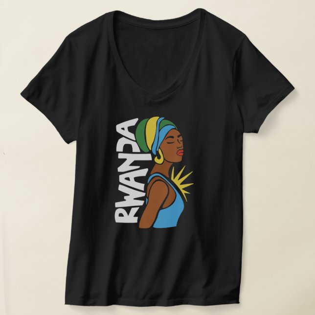 Rwanda Rwandan Flag Africa Map T-Shirt (Laydown)