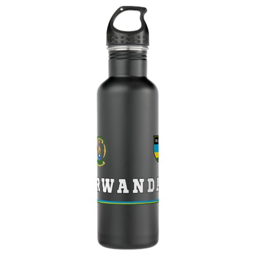 Rwanda SportSoccer Jersey Tee Flag Football Africa Stainless Steel Water Bottle