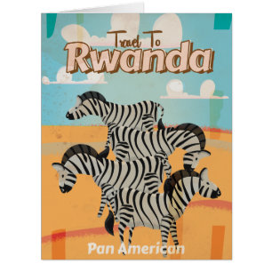 Rwanda Vintage Travel Poster Cards