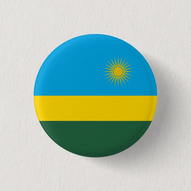 Rwandan Flag, Flag of Rwanda Button (Front)