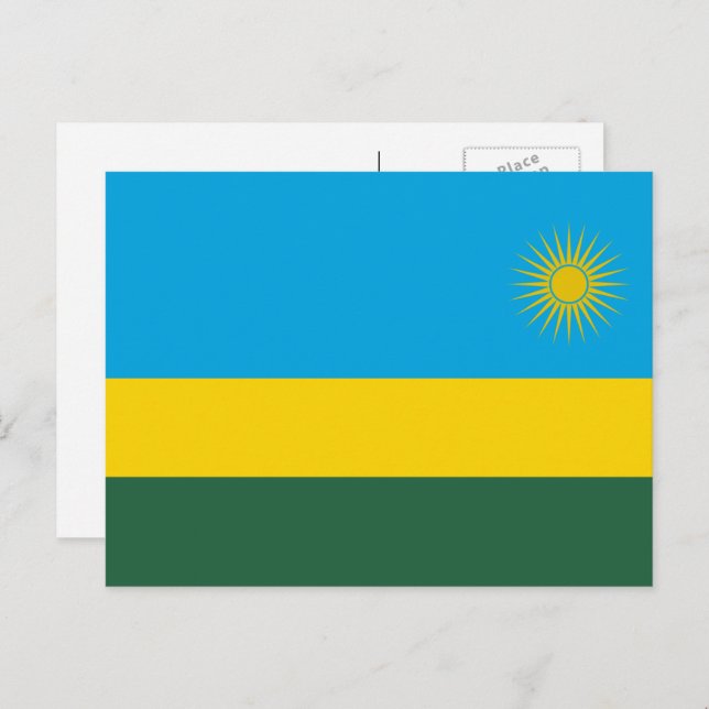 Rwandan Flag, Flag of Rwanda Postcard (Front/Back)