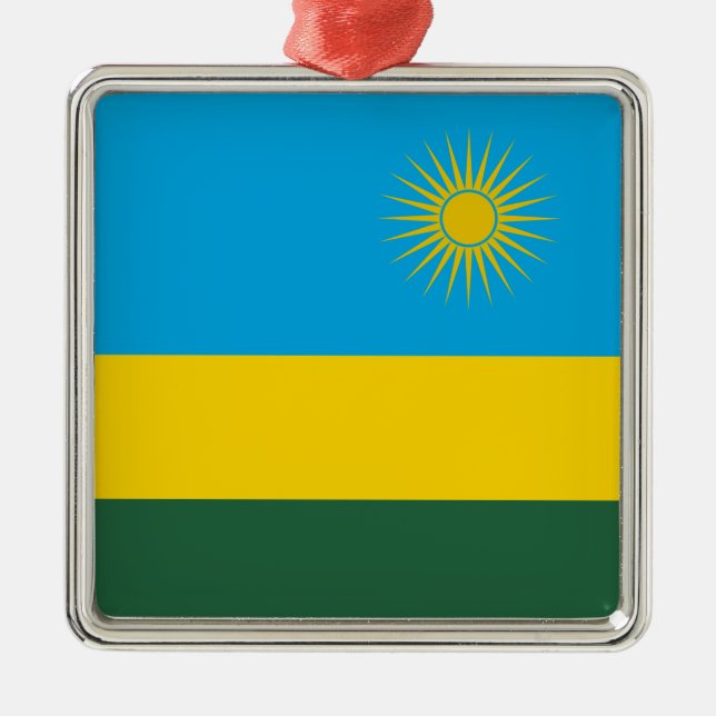 Rwandan Flag (Rwanda) (African Country) Metal Ornament (Front)