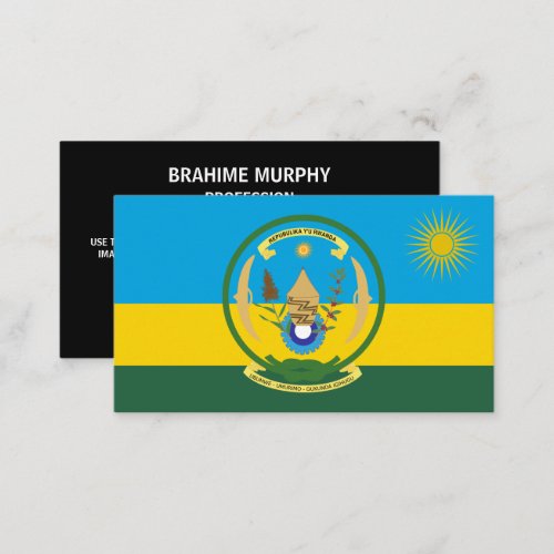 Rwandan Flag  Seal Flag of Rwanda Business Card