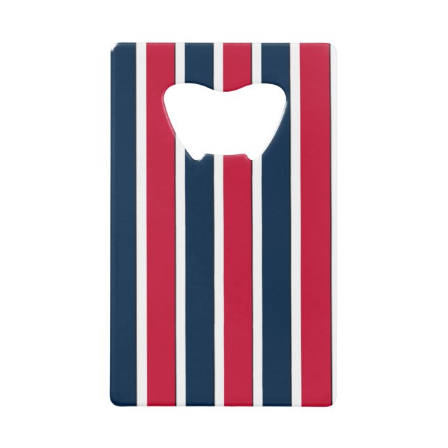 RWB Baseball Coord Stripes 1-CARD BOTTLE OPENER (Front)