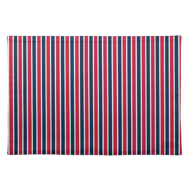 RWB Baseball Coord Stripes 1-COTTON PLACE MAT (Front)